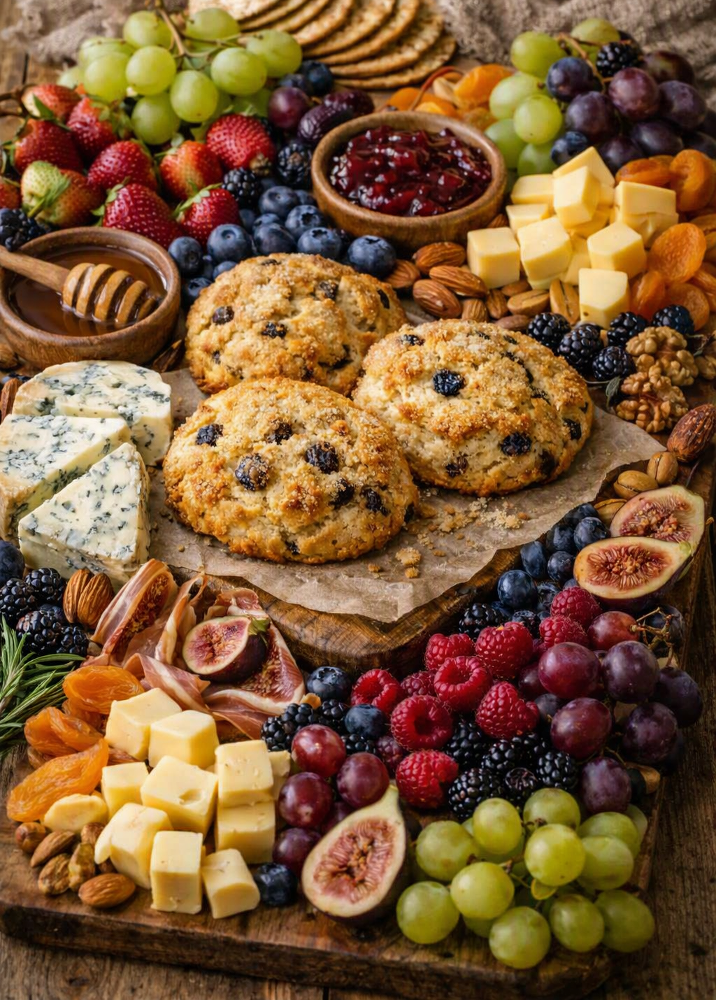 Warm shared table with handcrafted baked goods